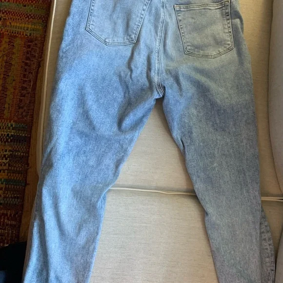 LOFT Women's Distressed Light Blue Straight Leg Jeans - Picture 3 of 5